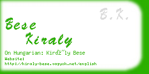 bese kiraly business card